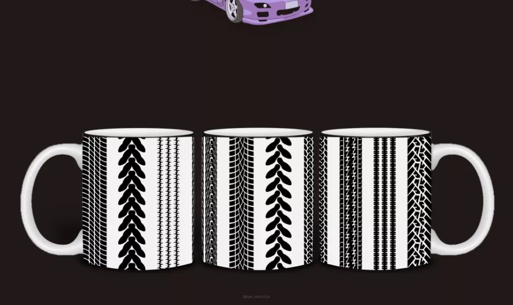 KUBEK/MUG 330ML - TIRE PRINTS